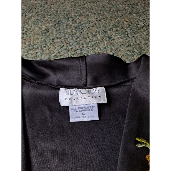 Silk Club Embroidered Floral Jacket Hippie XL - Picture 8 of 9